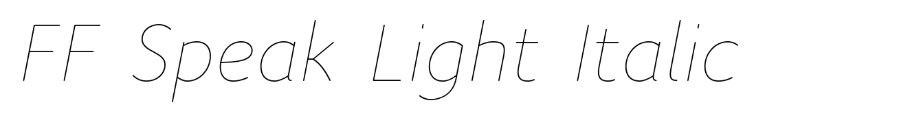 FF Speak Light Italic